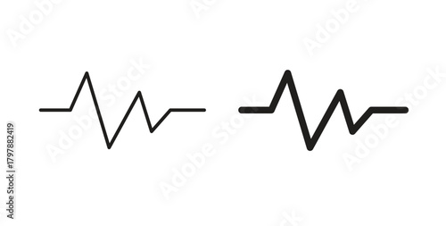 Pulse icon with editable stroke and flat vector pack