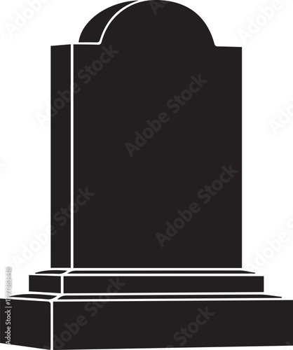 Black silhouette of a tombstone