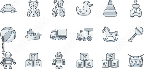 Collection of toy icons