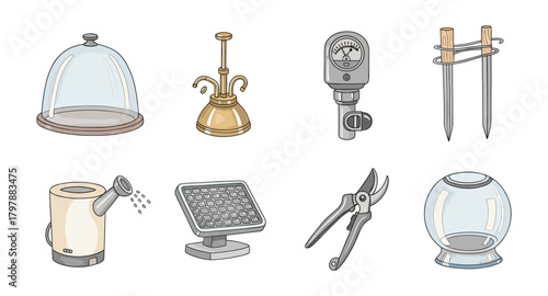 Vintage kitchen and garden tools with a retro touch