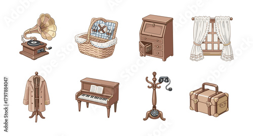 Vintage essentials: decorative art of antique items in soft tones
