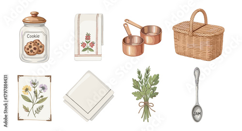 Kitchen essentials collection with vintage charm and rustic accents
