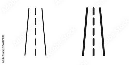 Road icon with editable stroke and flat vector pack