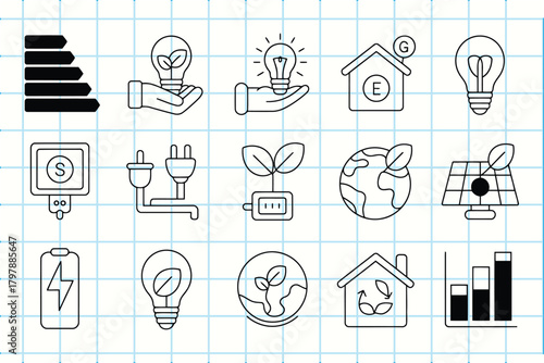 Energy saving icons