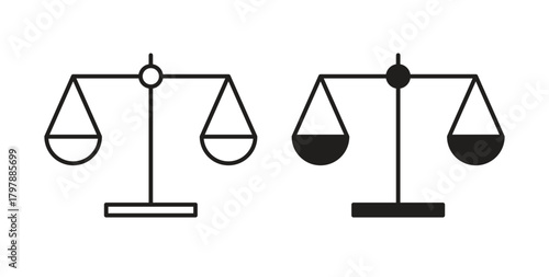 Scale icon with editable stroke and flat vector pack