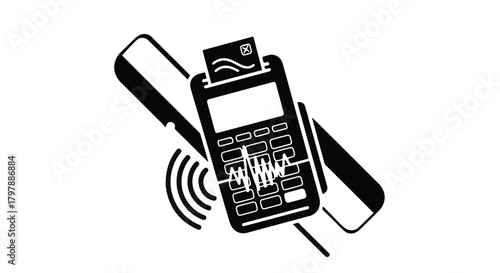 Contactless payment terminal with credit card for secure transaction