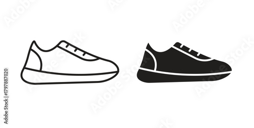 Shoes icon with editable stroke and flat vector pack