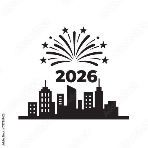 Abstract vector illustration of city skyline with buildings and skyscrapers