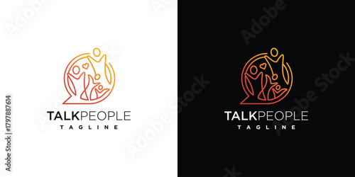 talk person symbol logo design