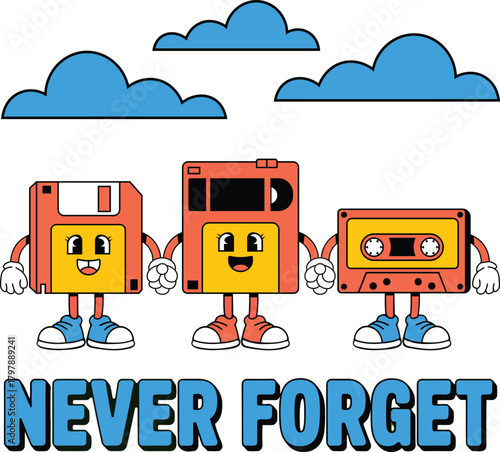 Never Forget Retro, Vintage Memory Crew ,Retro Tech Friends