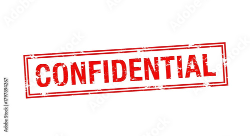 Red confidential rubber stamp on white background