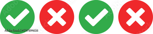 Check marks and cross marks A simple design depicting positive and negative choices