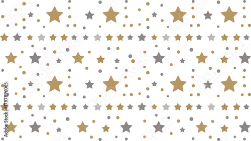 Elegant Starry Pattern A Festive Design with Gold and Gray Stars for Decorative Purposes