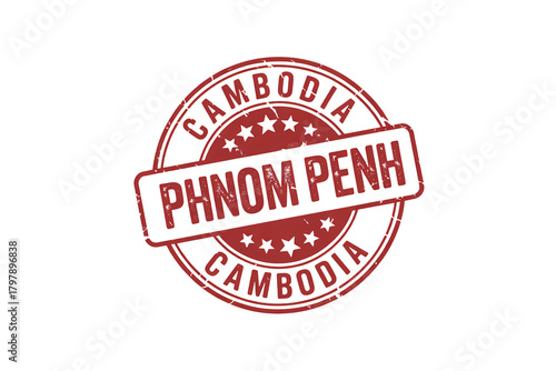 Free Download Authentic Phnom Penh Cambodia distressed rubber stamp design for travel souvenirs, cultural projects, and global branding needs - GFXLoad