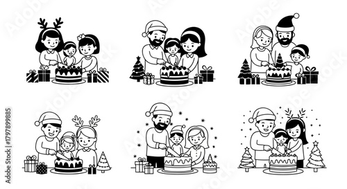 Simple cruise ship with city skyline and moon vector line art illustration