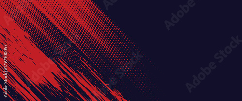 Halftone dots red and blue color pattern gradient grunge texture background. Dot pop art comic sport style vector illustration. grunge vector dots eps10