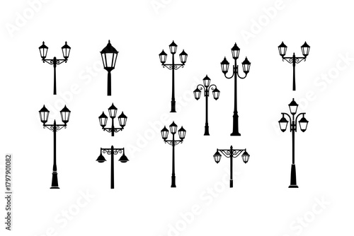 Street Light Eps Vector, Silhouette, Logo, Street Light Eps Vector Cut Files for Cricut Design, Street Light Digital Commercial Clipart

