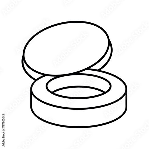 Contact Lens Case Outline Line Art Vector Icon