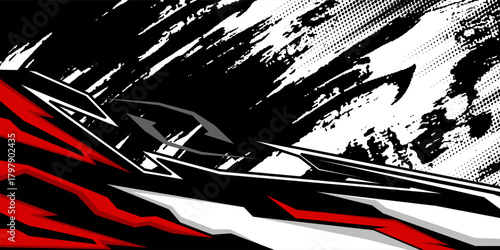 Car decal design vector. Graphic abstract stripe racing background kit designs for wrap vehicle, race car, rally, adventure and livery