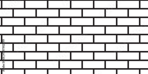 Seamless line brick concrete wall surface tiles. White brick wall texture and solid bricks seamless pattern background.	