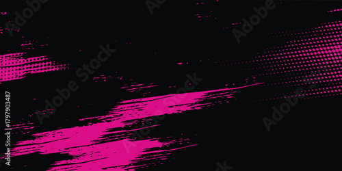 Black pink brush pattern car sticker, illustration.