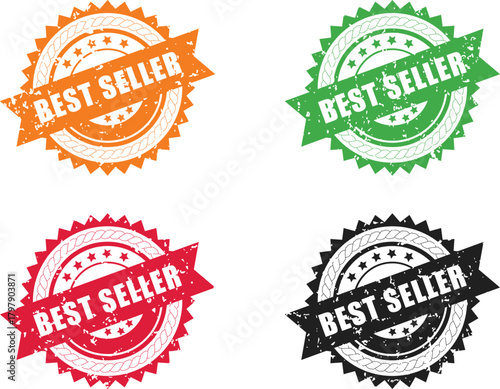 Best Seller Badge – Top Selling Product Stamp, Vintage Grunge Label, Premium Vector Emblem EPS