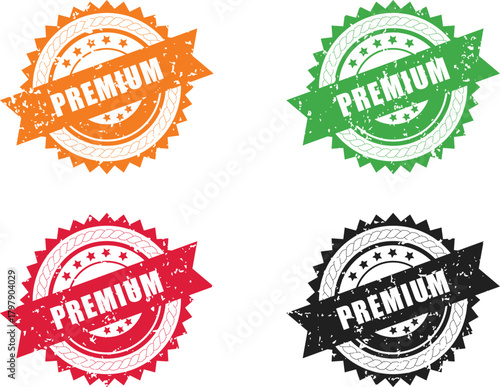 Premium Quality Badge – Vintage Grunge Stamp for High-End Products, Vector Seal EPS