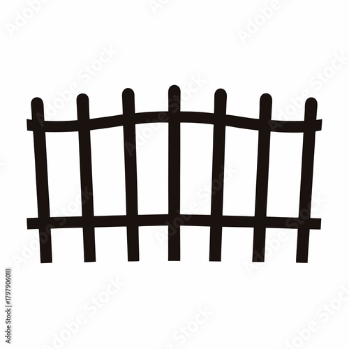 Simple black fence silhouette illustration for various creative designs purposes