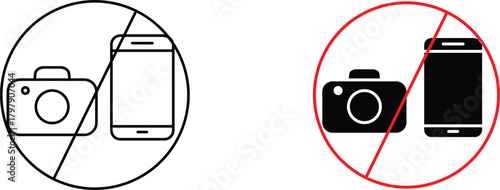 photos and phones are prohibited  icon vector graphic illustration  with white background flat hand made icon fill icon .