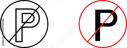 no parking  icon vector graphic illustration  with white background flat hand made icon fill icon .