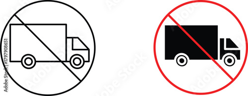 no truck  icon vector graphic illustration  with white background flat hand made icon fill icon .