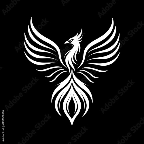 Set of Phoenix Flying Fire Bird abstract Logo design vector template. Dove Eagle Logotype concept icon,phoenix wing logo animal abstract
