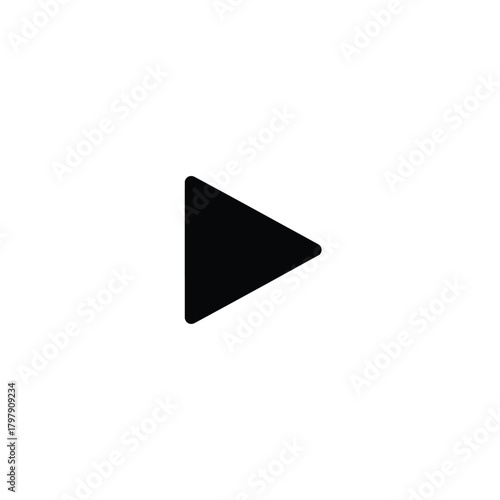 Simple black play button icon on a white background Free Download Simple black play button icon on a white background - GFXLoad