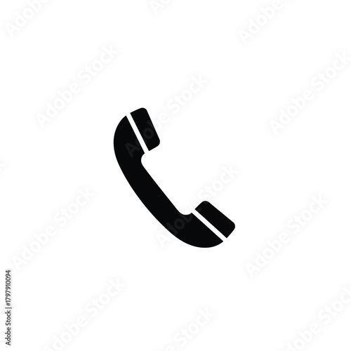 Simple black silhouette of a classic telephone handset
