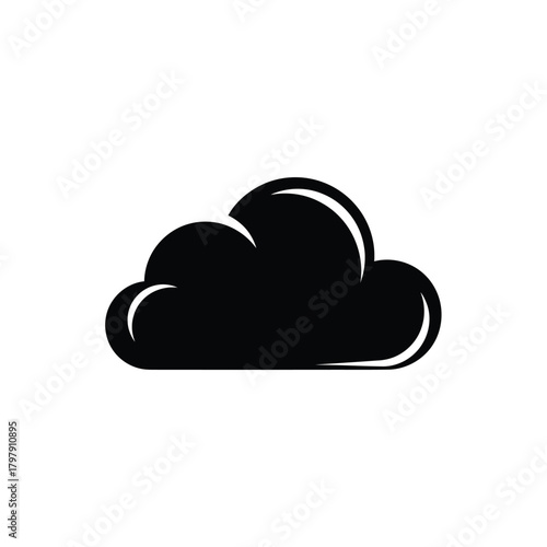 Simple black silhouette of a cumulus cloud
