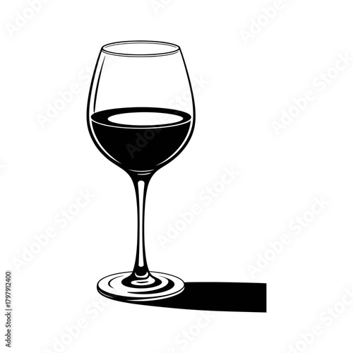 wine glass on white background