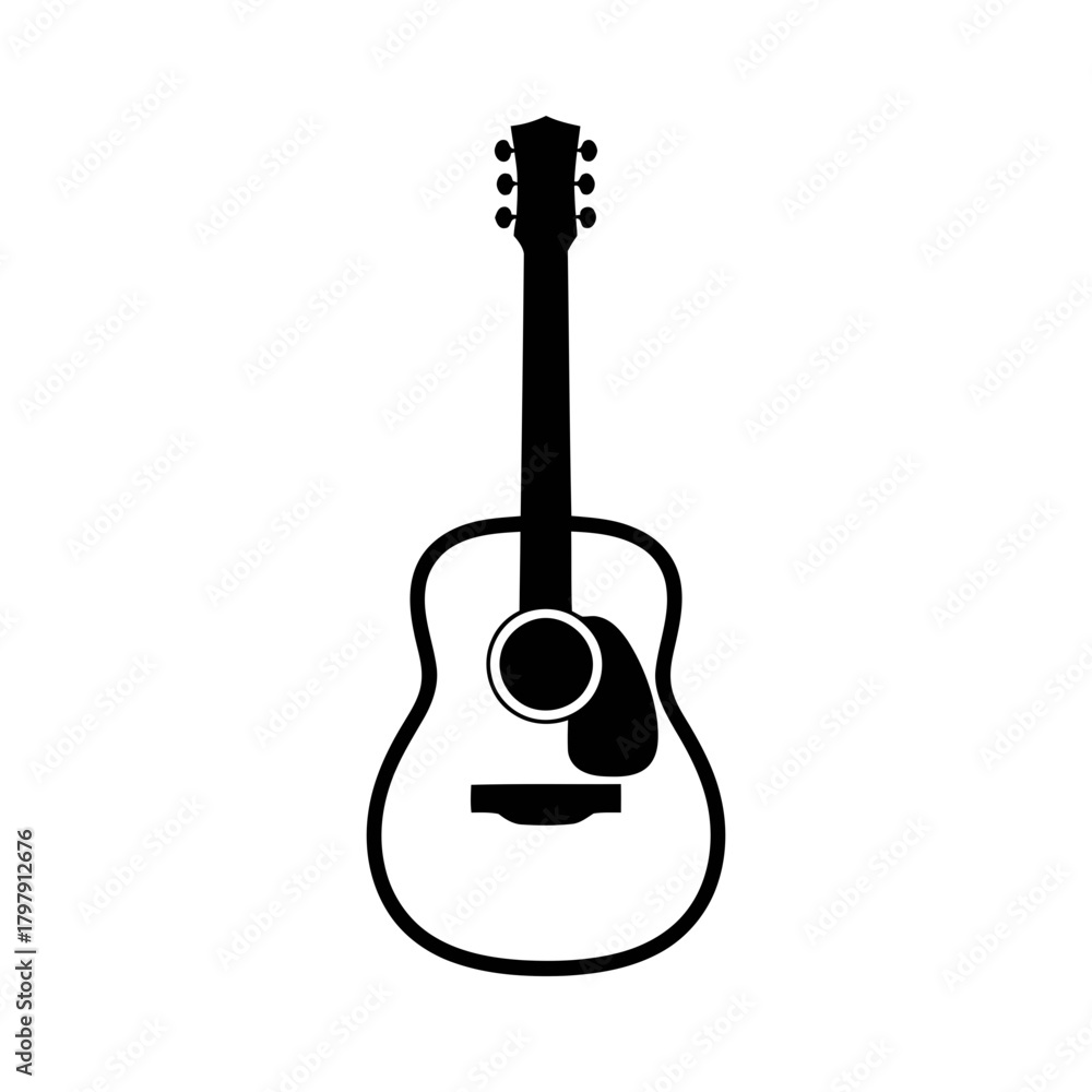 Fototapeta premium acoustic guitar vector illustration