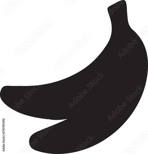 Banana Fruit Icon - Healthy Snack, or Food Symbol Vector Graphic