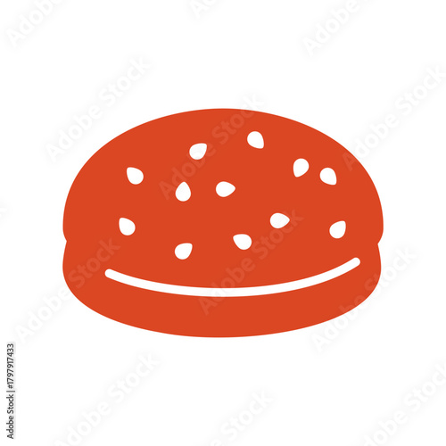 Classic Burger Bun with Sesame Seeds Glyph Icon