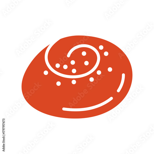 Delicious Poppy Seed Bun Glyph Icon