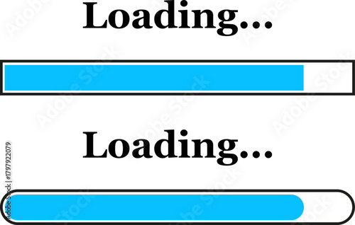 Blue loading progress bars