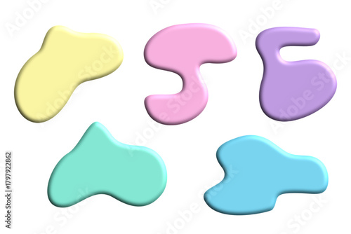 Pastel 3D Blob Shapes Set – Soft Abstract Organic Vector Elements