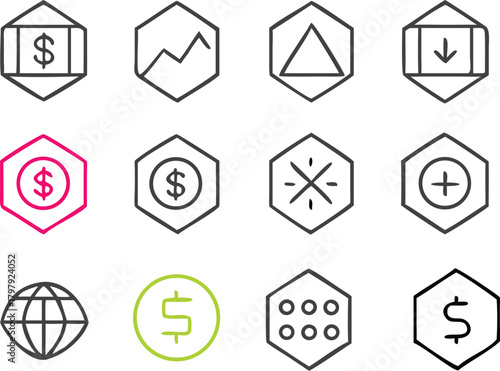 Business and marketing icons isolated on background vector