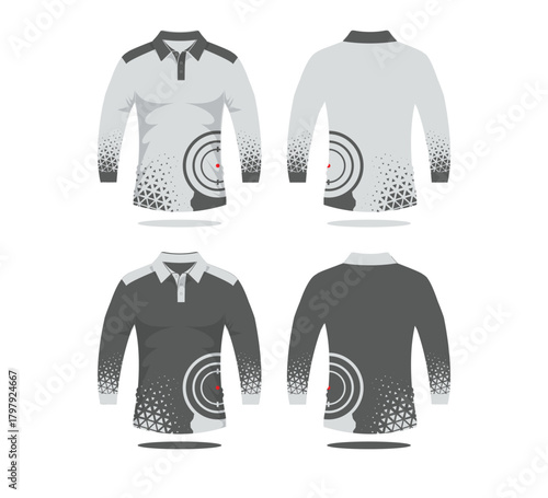 Long sleeve rugby jersey template