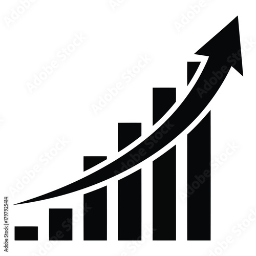 Growth chart with upward arrow