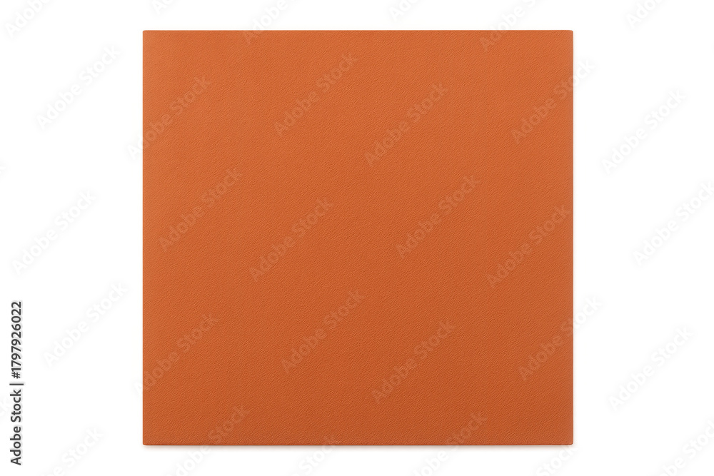 Fototapeta premium Blank orange square paper with rough texture, cut out, isolated on transparent background, offering an empty space for copy