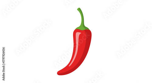 Vibrant red chili pepper illustration for culinary spice and heat