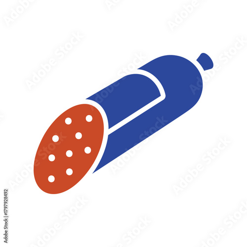 Whole Salami Stick Glyph Vector Icon