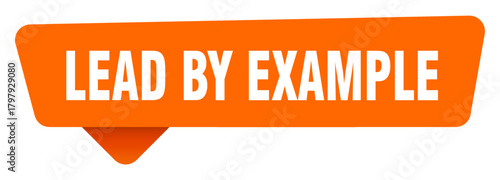 lead by example sticker. lead by example orange sign isolated on transpatent background