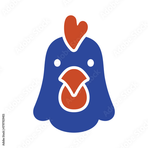 Chicken Hen Head Glyph Vector Icon